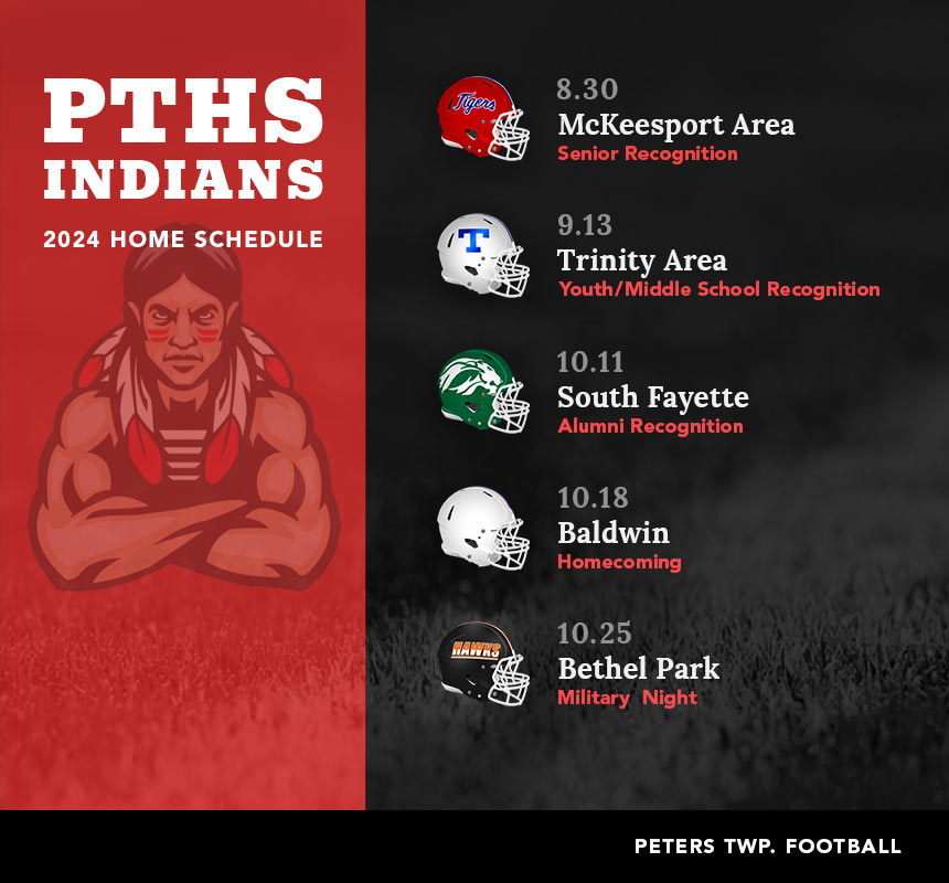 2024 Fall Home Schedule Peters Township HS Football